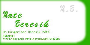 mate bercsik business card