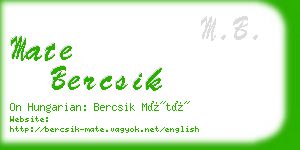 mate bercsik business card